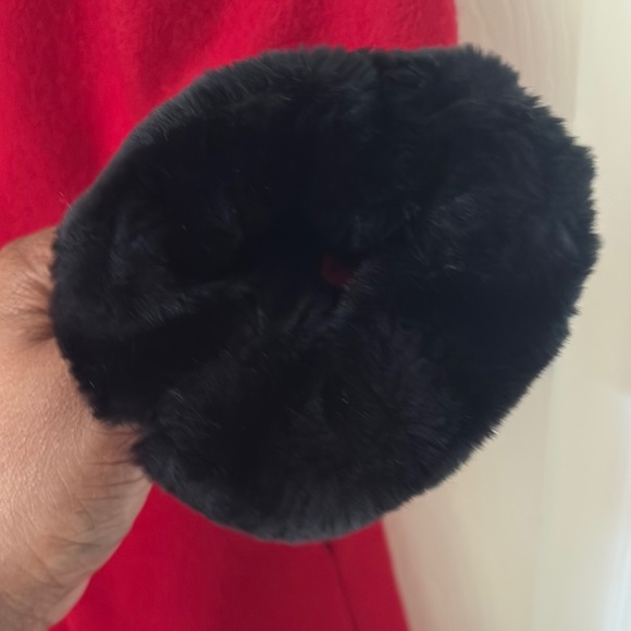 Red Kids Coat with Black Trim - Picture 4 of 6